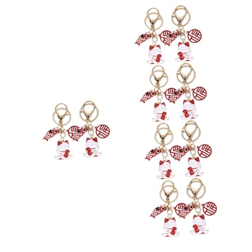 GALPADA 10 STK Glückskatze Schlüsselanhänger Kawaii Schlüsselanhänger Chinoiserie- Feng-Shui-schlüsselanhänger Tier-schlüsselanhänger Katzen-schlüsselanhänger Kätzchen Zinklegierung von GALPADA