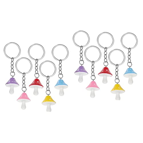 GALPADA 10stücke Kleine Bunte Pilz Schlüsselanhänger Niedliche Anhänger Für Taschen Und Schlüssel Kreative Deko Für Auto Und Zuhause Für von GALPADA