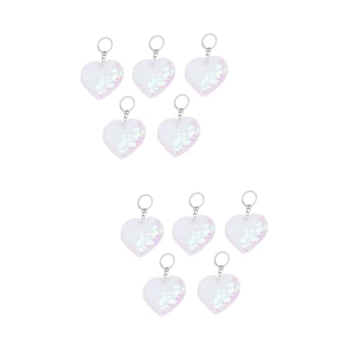 GALPADA 10 STK Schlüsselanhänger-Anhänger weihnachtspräsente dekoring Decor Schlüsselanhänger für Kinder Schlüsselanhänger aus Strass schlüsselring Taschenanhänger Weiß von GALPADA