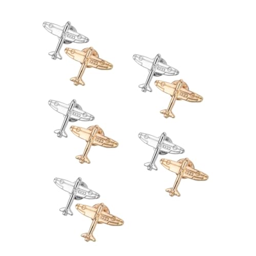 GALPADA 10 Stck. Mini Flugzeug Anstecknadeln Broschen in Gold und Silber Modische Lapel Pins für Anzüge und Mäntel Stilvolles Reise-motiv Schmuck Accessoire für Damen und Herren Langlebig von GALPADA