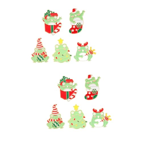 GALPADA 10 Stk Frosch Brosche haar zubehör haarschmuck Weihnachts-Anstecknadel Kleideraccessoires Geschenke für kleine Geschenke Weihnachtsstifte Legierungsbroschen Tierbroschen Metall von GALPADA