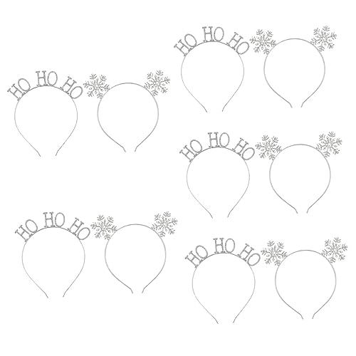 GALPADA 10 Stk Weihnachts-schneeflocke-stirnband Hohoho-stirnbänder Glitzerndes Schneeflocken-stirnband Schneeflocke Tiara Weihnachtshaarreifen Schön Zinklegierung Cosplay Zubehör Fräulein von GALPADA