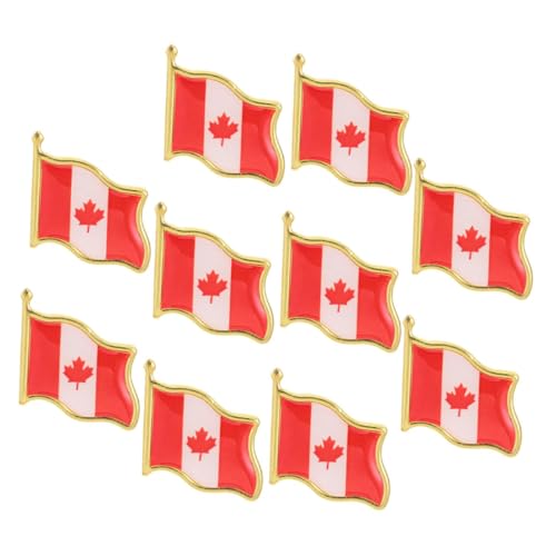 GALPADA 10 Stk. Teiliges Metall Anstecknadeln Kanadische Flagge Ahornblatt Pin Patriotisches Souvenir für Männer Frauen Kleidung Hut Rucksack Zubehör Langlebig Leicht Tragbar von GALPADA