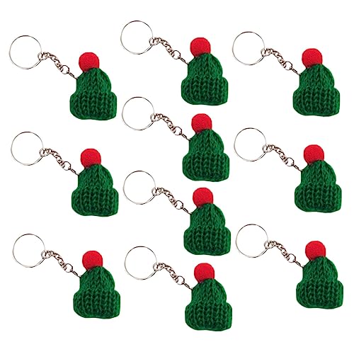 GALPADA 10stücke Niedliche Gestrickte Mützen Schlüsselanhänger Weihnachtsdekorationen Grün Mit Für Schlüssel Taschen Und Kreative Verzierungen von GALPADA