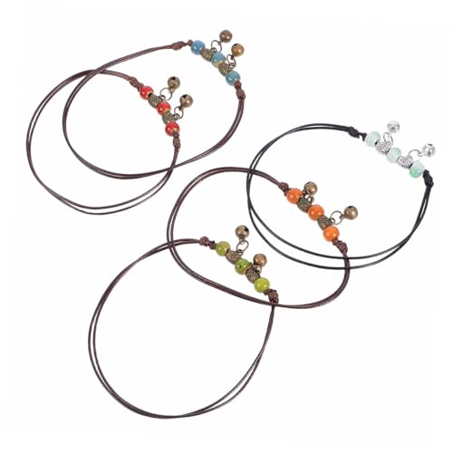 GALPADA 10 Stück Boho Fußkettchen Verstellbar Handgeflochten mit Keramikperlen Ethnisch Hippie Stil Damen Mädchen Sommer Strand Schmuck von GALPADA