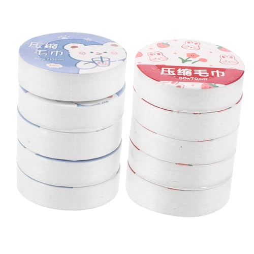 GALPADA 10 Stück Einweg Komprimierte Handtücher Tragbare Reise waschtücher aus Pflanzlichen Fasern Leicht und Sanft Praktisch und Hygienisch für Unterwegs Camping Fitness Hotelgebrauch von GALPADA