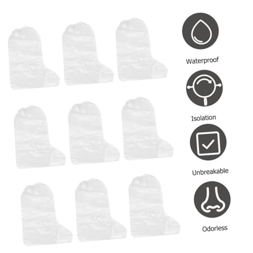 GALPADA 10 Stück Einweg Überzieher für Schuhe Transparente wasserdichte rutschfeste und Dicke High top Stiefelüberzüge mit Elastischem zum Schutz vor Schmutz Regen für Zufällige Farbe von GALPADA