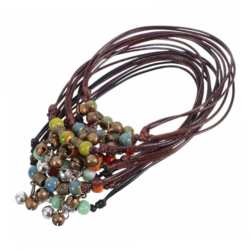 GALPADA 10 Stück Handgemachtes Verstellbares Boho Fußkettchen Teiliges mit Porzellanperlen Bunte Geflochtene Knöchelkette für Frauen Mädchen Sommer Strand Schmuck von GALPADA