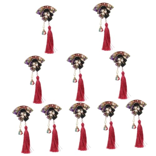 GALPADA 10stücke Japanischer Fächer-haarclip Mit Quaste Für Frauen Traditionelles Cosplay-accessoire Für Hochzeiten Festivals Und Besondere Anlässe Handgefertigtes Design von GALPADA