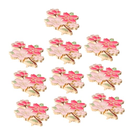 GALPADA 10 Stück Kirschblüten Broschen Niedliche Blumen Anstecknadeln aus Metall Frühling Schmuck für Damen Kleidung und Taschen Leichte Stilvolle Accessoires von GALPADA