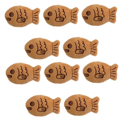 GALPADA 10 Stück Plüsch Snapper Broschen Fischform Kleine Anstecker für Mantel Pullover Rucksack Dekoration Süße Brustnadeln für Party Alltag von GALPADA