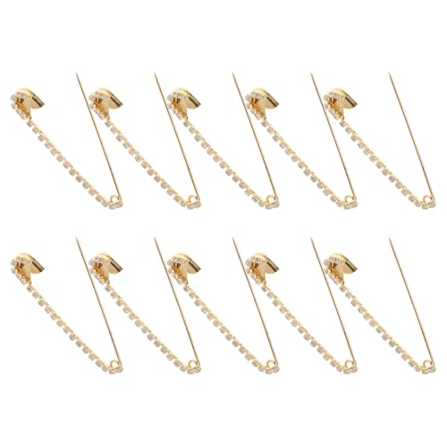 GALPADA 10stücke Strass-sicherheitsnadeln Broschenpullover-clips Zinklegierung Strasssteine Kleidungsbefestigung Schal-clips Mützen-anstecker Garderoben-accessoires von GALPADA