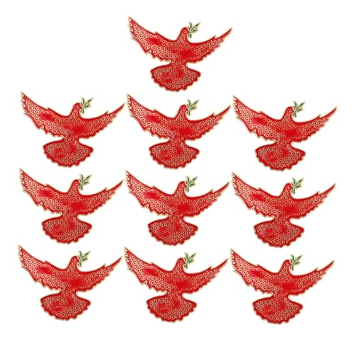 GALPADA 10 Stück Teiliges Friedens Tauben Anstecknadel aus Metall mit Olivenzweig Leichtes Langlebiges Vogel Broschen für Kleidung Rucksäcke Jacken Schals und Alltagsschmuck von GALPADA