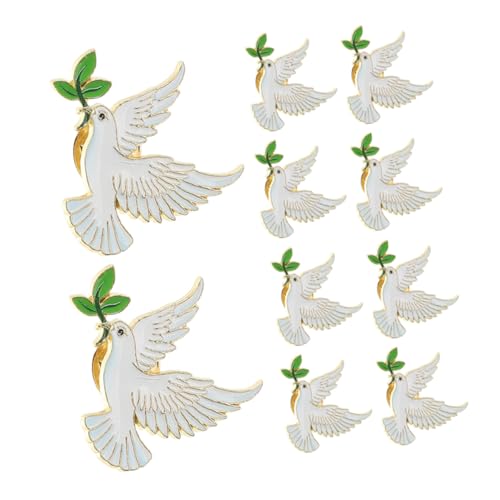 GALPADA 10 Stück Teiliges Friedens Tauben Broschen aus Leichtem Zinklegierung Vintage Tier Anstecker mit Olivenzweig Stilvolle Anstecknadeln für Frauen an Jacken Hüten und Taschen von GALPADA
