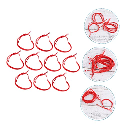 GALPADA 10 Stück Teiliges Handgefertigtes Rotes Schnurarmband Langlebig und Tragbar Geflochtene Freundschaftsarmbänder für Damen und Herren Modisches Accessoire mit Elegantem Design von GALPADA