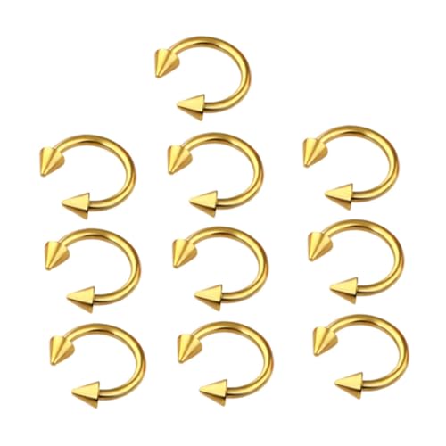 GALPADA 10 Stück Teiliges Nasenringe und Ohrknochen Piercing Schmuck Leichte Polierte C Förmige Nasenaccessoires Hypoallergen und Langlebig Modisch für Damen und Herren von GALPADA