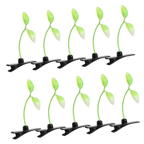 GALPADA 10 Stück Teiliges Quirky Haarklammern mit Sojasprossen Design Grün Spielerisch und Praktisch Einfache Anwendung für Mädchen DIY Basteln Party und Alltagsschmuck von GALPADA