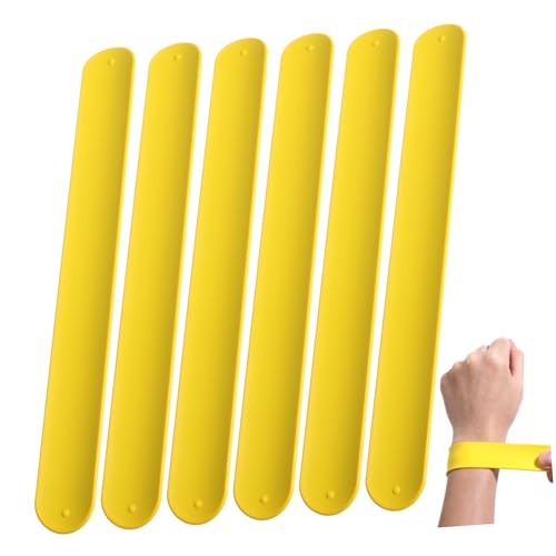 GALPADA 10 Stück Teiliges Silikon Schnapparmbänder für Jungen Mädchen Elastische Hautfreundliche Party Geschenke Flexibel Abrieb und Hitzebeständig Gelb von GALPADA