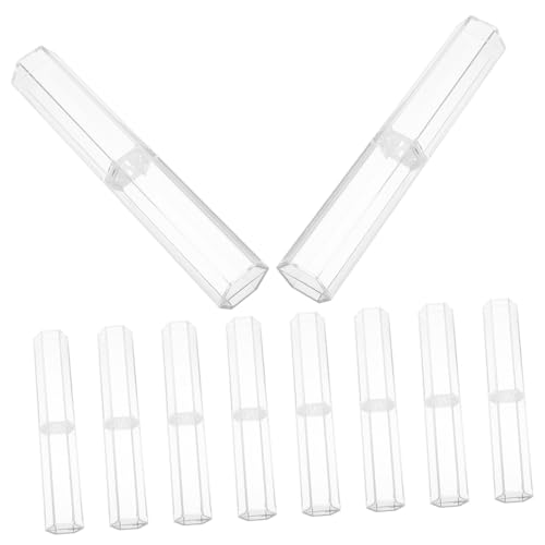 GALPADA 10 Stück Teiliges Transparenter Kompakter Kunststoff Stifteboxen Leichte Tragbare Aufbewahrungsboxen für Stifte und Schreibwaren als Leere Geschenkverpackung für Kugelschreiber von GALPADA
