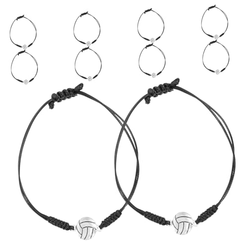 GALPADA 10 Stück Teiliges Volleyball-armband - Verstellbare Geflochtene Seilarmbänder mit Volleyball-charm Komfortable Sport-wristbands für Mädchen Jungen und Volleyballspieler Geschenk von GALPADA