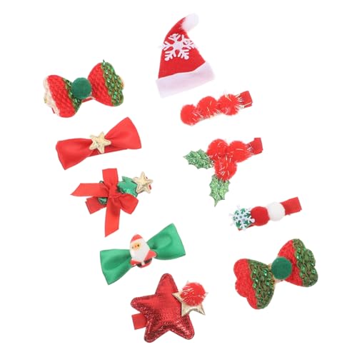 GALPADA 10 Stück Teiliges Weihnachts Haarspangen für Mädchen Bunte Entenschnabel Clips aus Hochwertigem Bequem und Hautschonend zum Frisieren für Festliche Anlässe Wie Schulfeiern von GALPADA