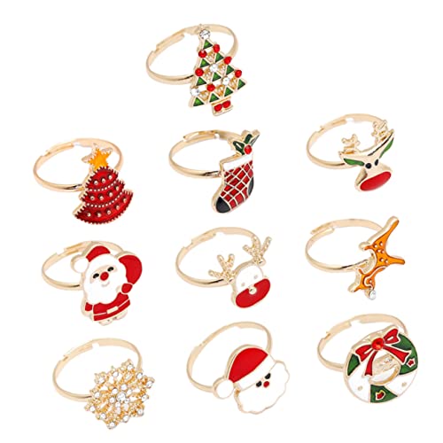 GALPADA 10 Stück Weihnachtsringe Lustige Xmas Fingerringe Dekorative Ringe für Weihnachten Zufällige Designs von Schneemann Rentier Weihnachtsbaum Perfektes GALPADA 10 Stück Weihnachtsringe Lustige Xmas Fingerringe Dekorative Ringe für Weihnachten Zufällige Designs von Schneemann Rentier Weihnachtsbaum Perfektes von GALPADA