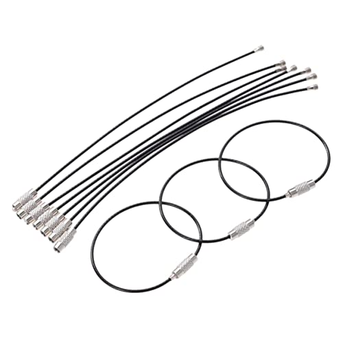 GALPADA 10stücke Schlüsselring Aus Edelstahldrahtkette Gepäckanhänger Schlüsselanhänger Mit Stahldrahtschlaufe Hochleistungsdrahtring Für Schlüssel Oder Id-Tag-Halter Schwarz von GALPADA