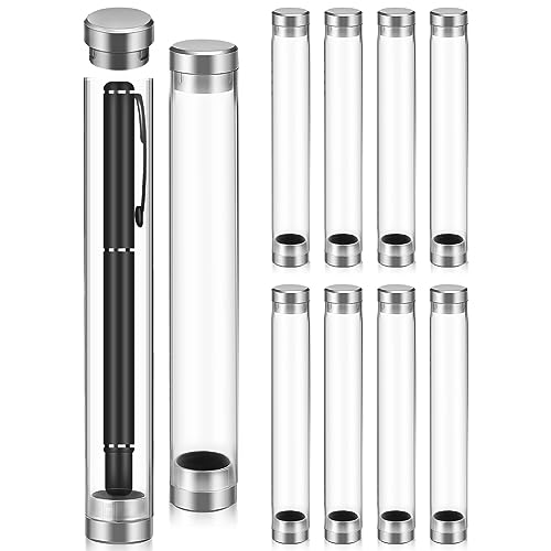 GALPADA 10Stücke Acrylstiftkoffer Transparenter Runder Stiftbehälter aus Starkem Material für Kugelschreiber und Wasserbasisstifte für Schule von GALPADA