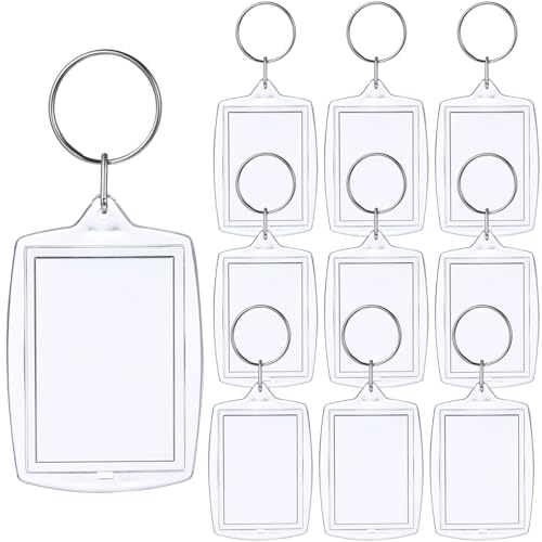 GALPADA 10er Set Transparente Foto Schlüsselanhänger Mit Leerem Einlegeblatt Schlüsselring Für Persönliche Fotos Individuelle Und Erinnerungen von GALPADA