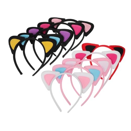 GALPADA 10stücke Katzenohren Stirnband Aus Weichem Kunstleder Haarreifen Mit Tierohren Für Cosplay-partys Und Festlichkeiten Kopfschmuck Für Frauen Und Mädchen von GALPADA