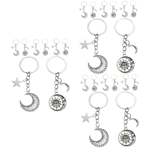 GALPADA 12paare Vintage Mond Und Stern Schlüsselanhänger Aus Für Schlüsselbund Rucksack Und Tasche Stilvolle Accessoires Für Frauen Männer von GALPADA