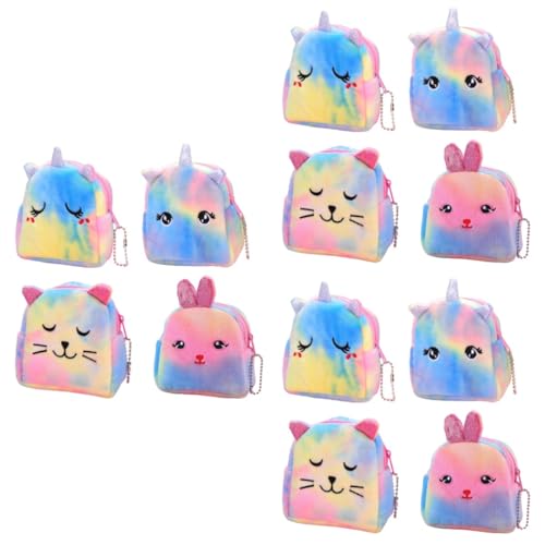 GALPADA 12stücke Einhorn-münzbeutel Aus Plüsch Kreative Cartoon-Tier Geldbörsen Für Aufbewahrung Von Kleinigkeiten Karten Und Lippenstift Für Teenager von GALPADA