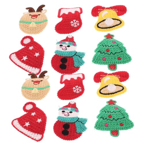 GALPADA 12 Stck Teiliges Weihnachts Haarschmuck für Mädchen Kleine Niedliche Haarspangen mit Strickdesign Xmas Motive Wie Weihnachtsmann Schneemann Rentier Weihnachtsbaum Glocke Socken von GALPADA