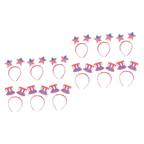 GALPADA 12 Stk Stirnband mit amerikanischer Flagge kinder haarschmuck hair accessories amerikanische flagge Unabhängigkeitstag Haarreifen Festival-Stirnband Kopfbedeckung Hut von GALPADA