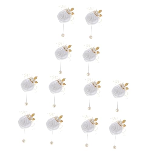 GALPADA 12 Stk Ansteckbrosche abstecknadeln pinns elegante Blumenbrustnadel Accessoires für Hochzeitskleider hochzeitsdeko dekorative Brosche Geschenkbrosche Männer und Frauen Korsage Weiß von GALPADA