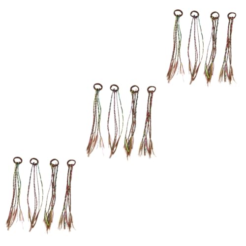 GALPADA 12 Stk Perücke Zopf Haarschmuck Für Zöpfe Farbige Perücken Bunte Perücke Haarschmuck Für Kinder Häkeln Sie Synthetische Dreadlocks Haargummis Für Kinder Zopfperücken Brown Plastik von GALPADA