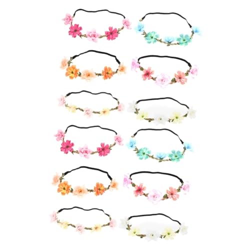 GALPADA 12stücke Braut Blumenkranz Haarband Farbige Floral Haaraccessoires Für Hochzeit Festivals Und Fotografie Stilvolle Und Bequeme Kopfbedeckung Für Frauen Und Mädchen von GALPADA