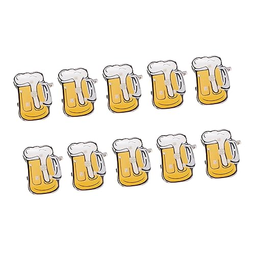 GALPADA 12 Stück Brustnadel- Bierkrug- - Bier-Emaille-Anstecknadel Blinkendes Abzeichen Bier-Partygeschenke Leuchtende Party-Bierkrug- Knopf- von GALPADA