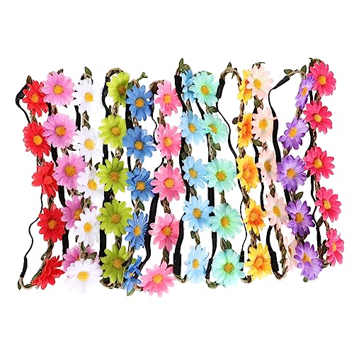 GALPADA 12 Stück Daisy Blumenkranz Haarband für und Mädchen Teiliges Leichtes Langlebiges Haarschmuck Accessoire für Festivals Hochzeiten und Partys von GALPADA