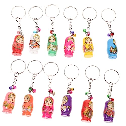 GALPADA 12er Set Matryoshka Schlüsselanhänger Aus Russische Puppen Schlüsselringe Kreative Taschenanhänger Und Dekorative Ornamente Gemischten Designs von GALPADA