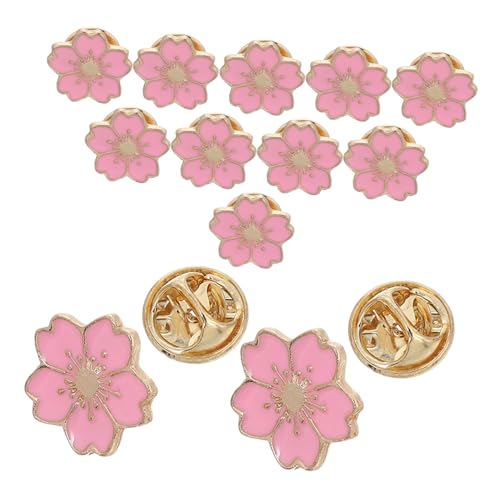 GALPADA 12 Stück Niedliche Kirschblüten Broschen Anstecknadeln für Mädchen Japanisch Inspirierte Mode Vielseitig für Kleidung Rucksäcke Hüte Sichere Befestigung Zarte Blumendekoration von GALPADA