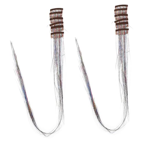 GALPADA 12 Stück Teiliges Bunte Clip Glitzer Haarverlängerungen für Mädchen Frauen Synthetische Funkelnde Strähnen für Partys Performances und Tägliches Styling Fest Haftend und Langlebig von GALPADA