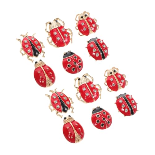 GALPADA 12stücke Strass-marienkäfer-broschennadeln Anstecknadeln Für Damen Dekorative Schmucknadeln Für Kragen Schal Tasche Kreative Broschen von GALPADA