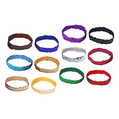 GALPADA 12 Stück Teiliges Elastisches Damen Haarband mit Zarten Pailletten Leichtes und Bequemes Stirnband Funkelnder Haarschmuck für Alltag Party und Fotoshootings Passend für Mädchen von GALPADA