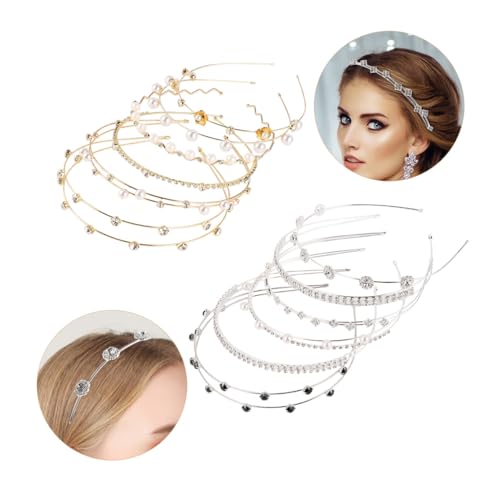GALPADA 12 Stück Teiliges Haarschmuck Set mit Perlen und Rosenmuster Minimalistisches Stirnband Set für Damen und Mädchen Weiches Bequemes Haarband Geeignet für Partys und Festliche von GALPADA