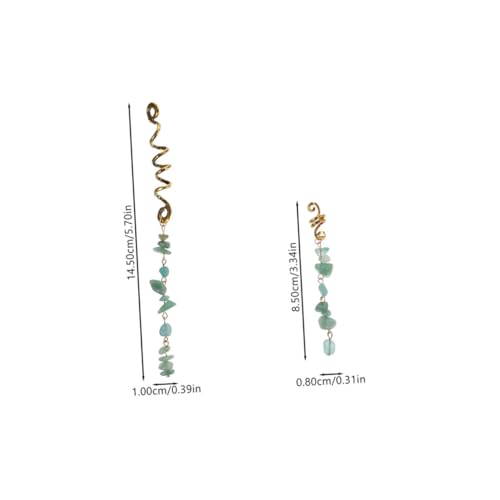 GALPADA 12 Stück Teiliges Haarschmuck mit Ethnischem Stil Braids Accessories Langlebige Haarperlen mit Jade Anhänger Einfach zu Befestigende Flecht Accessoires für Damen und Mädchen von GALPADA