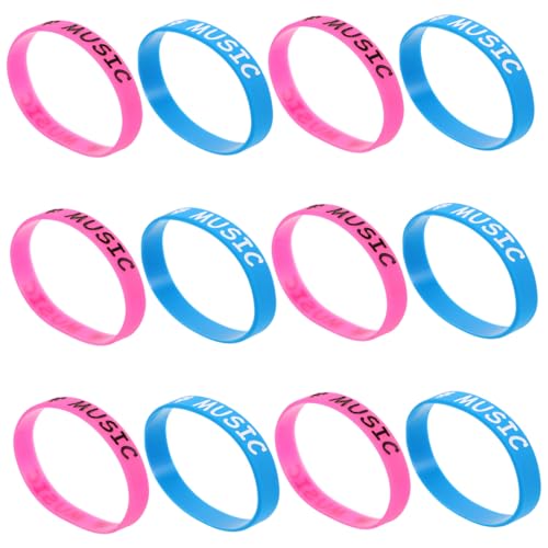 GALPADA 12 Stück Teiliges I Love Music Armband aus Weichem Farbenfrohem Silikon mit Einzigartigem Vertieftem Design Stylische Konzert Party wristbands für Musikfestivals Rock von GALPADA