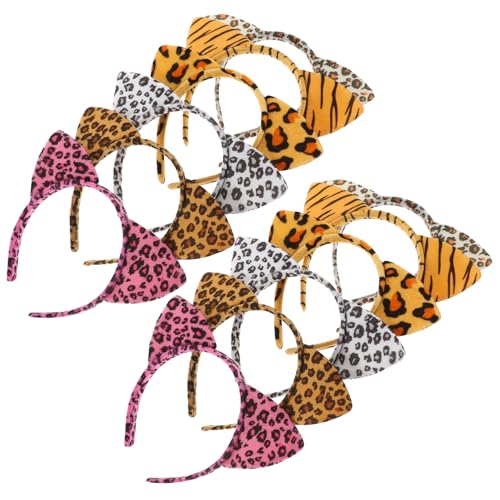 GALPADA 12 Stück Teiliges Leopard Katzenohren Stirnband aus Weichem Bequemes Kostüm Party Haarband für Frauen Vielseitig für Halloween Karneval und Alltag Geeignet von GALPADA