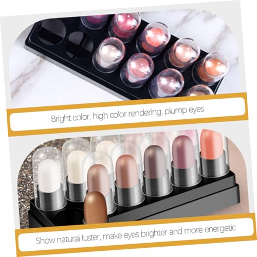 GALPADA 12 Stück Teiliges Lidschatten Stift Farben Schimmernd Wasserfest Cremig Leichte Anwendung Natürliche Augen Make Up Palette mit Praktischem Etui für Langanhaltenden von GALPADA