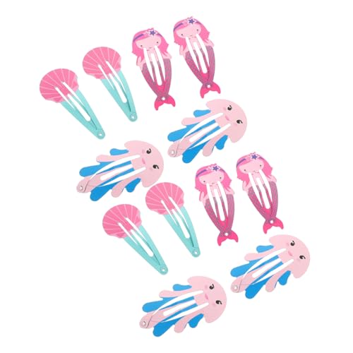 GALPADA 12 Stück Teiliges Metall Haarspangen mit Meerjungfrau Design Bunte Haarclips Niedliche Snap Clips für Junge Mädchen Mädchen Party Schule und Alltag Vielseitiger Haarschmuck von GALPADA